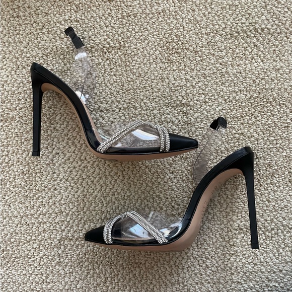 NWT Schutz Julie Slingback Heels Vinyl / Napa Leather Women’s size 6.5 - Picture 5 of 12